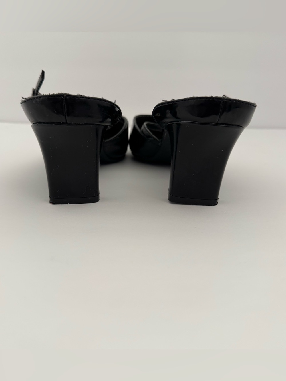 LifeStride Women US 9.5W Black Patent Square Toe Slingback Mary Jane Pumps Heels - Picture 6 of 12